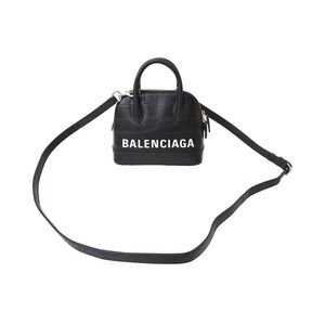 BALENCIAGA Ville top handle XXS handbag crocodile embossed calfskin leather